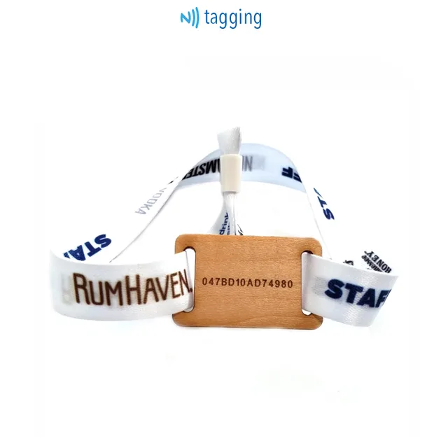 Wood tag cashless payment nfc bracelet ticket