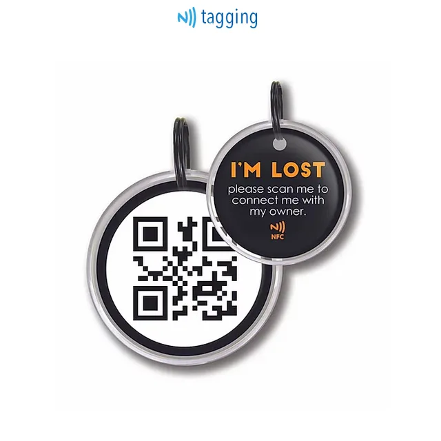 Smart epoxy QR code NFC pet tag